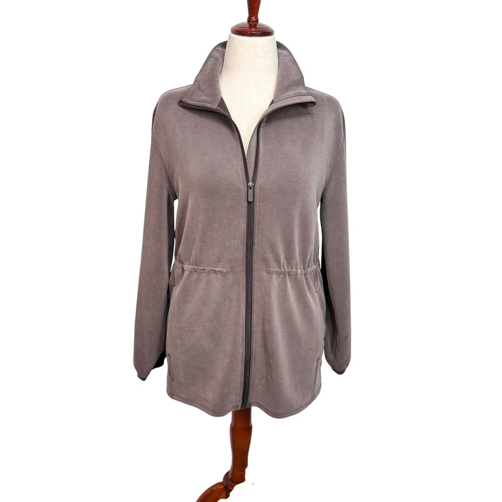 Lululemon Softstreme Cinch Waist full zip jacket Espresso light brown Sz M